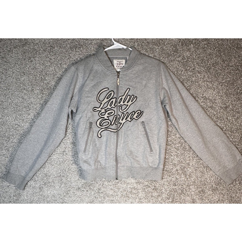 Vintage Lady Enyce Gray Zip Up‎ Sweatshirt Jacket Medium Y2K 2000's Streetwear